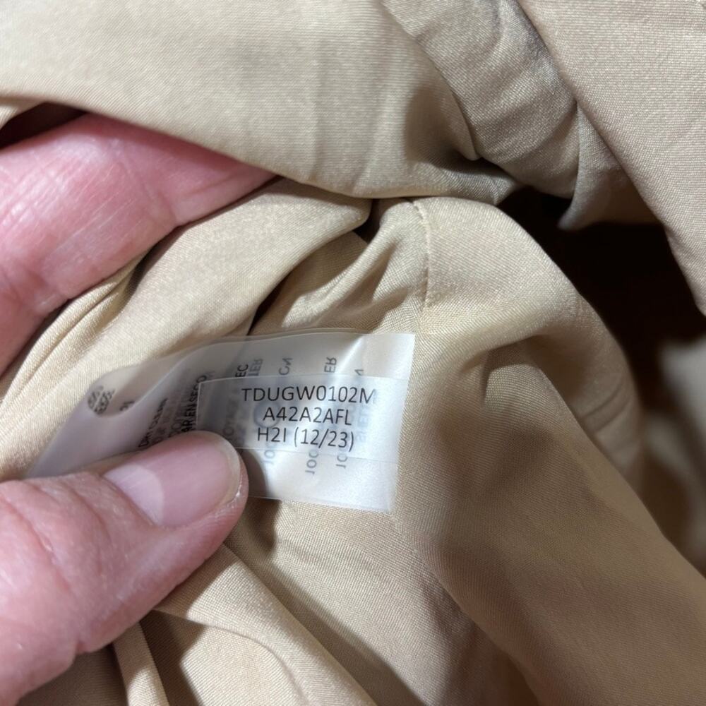 Tommy Hilfiger Tan Floral Tiered Dress Size 14 Surplice V-Neck Tie Waist Lined - Picture 6 of 9